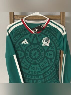 New kids adidas Mexico World Cup 2026 Home Long Sleeve Jersey